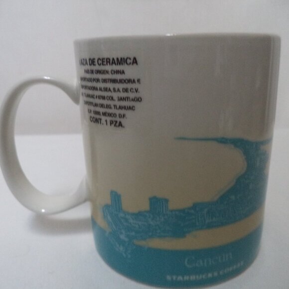 Starbucks Cancun Mexico Vintage Mug Cup Micro Dish beach palm trees - Picture 5 of 11